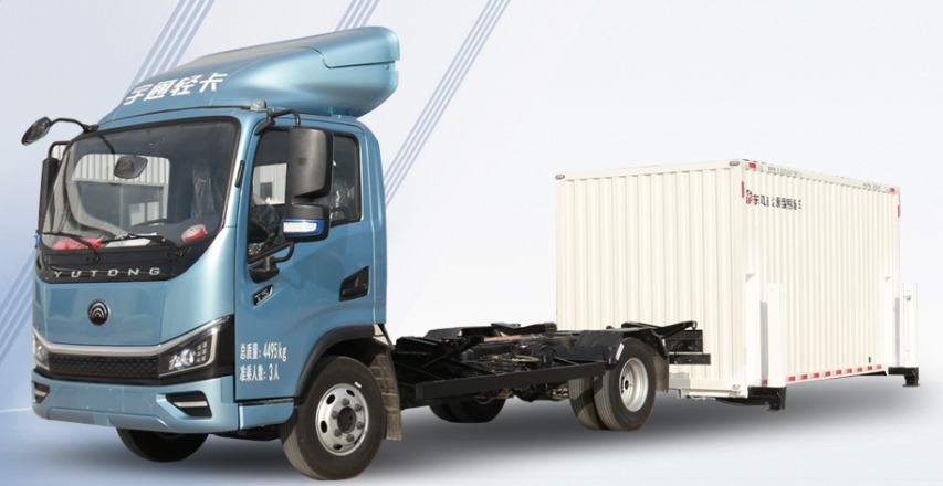 Detachable Body Electric Dry Van Cargo Truck for Single Row Seat and Hydraulic Outriggers