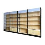 Customized Wood Grain Shelving Transfer Heavy Duty Shelves For Retail Store