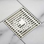 Modern Brass Bathroom Shower Drain , Square Floor Drain With Sink Hygienic Cover