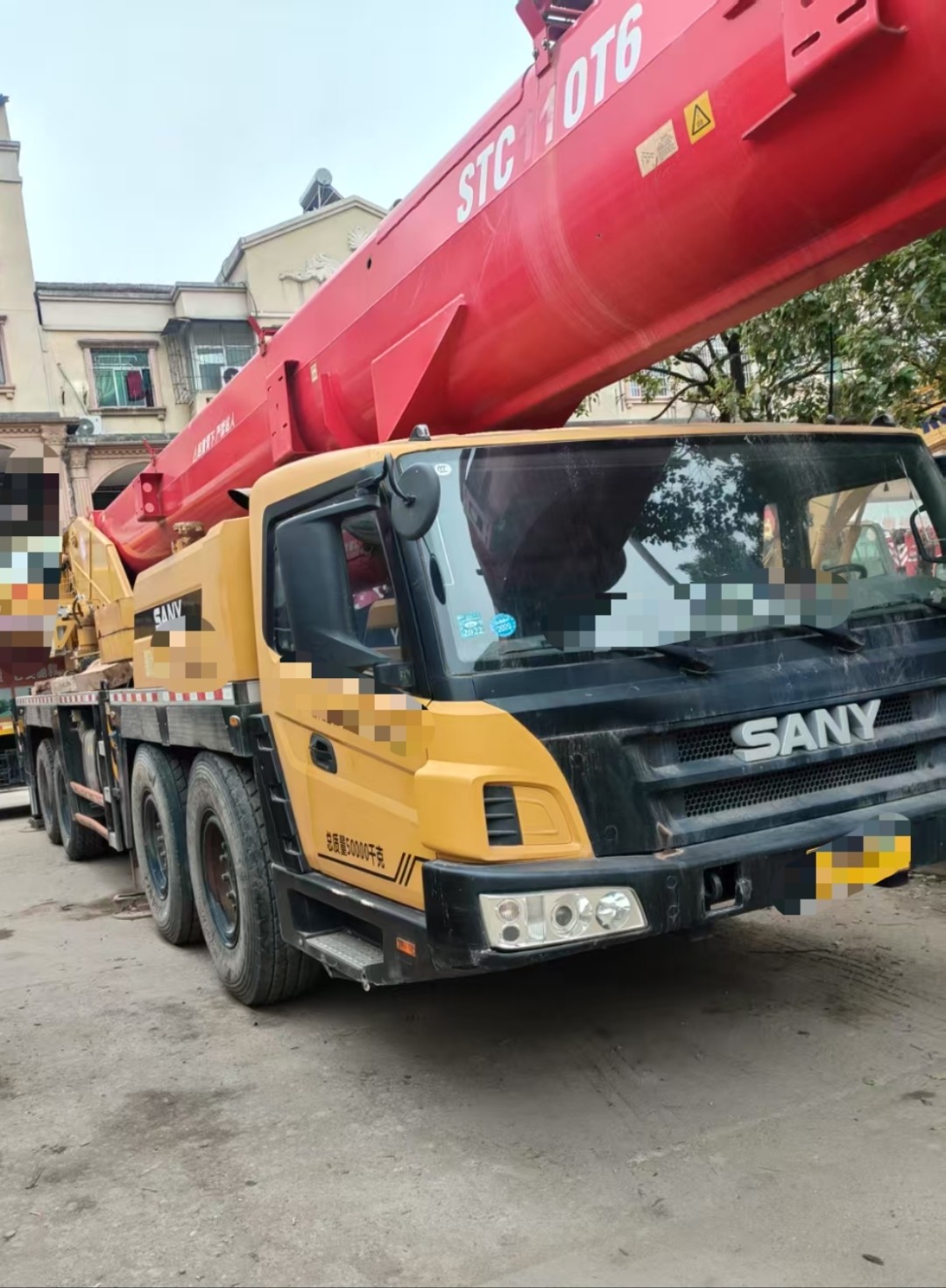 SANY 80 Ton Mobile Crane STC800T6 Used Truck Cranes equipped with 27m Jib Length and Hydraulic Straight Arm Boom Type