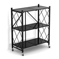 Buy cheap 3 Layers Small Metal Display Folding Shelf Steel Storage Shelf Rack For Home product