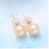 Buy cheap AAA Round 6.5mm Natural Freshwater Pearl 18K Yellow Gold Earrings(E20180102) from wholesalers