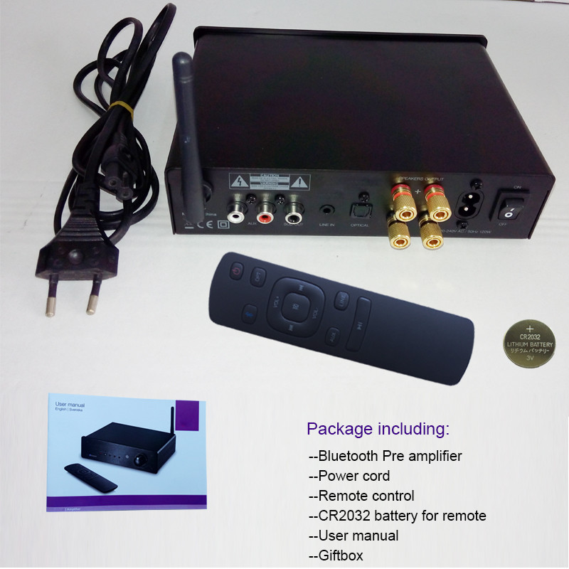 2 Channel Solid Audio Power Amplifier Bluetooth Pre Amplifier Home Stereo Audio Power Amp
