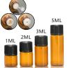 Buy cheap 1ml 2ml 3ml 4ml 5ml Essential Oil Mini Amber Glass Vials Bottles With Screw Cap from wholesalers
