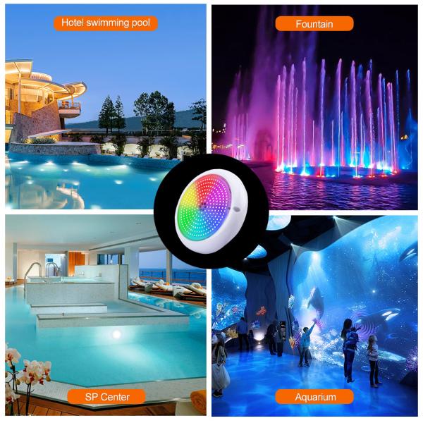 Buy cheap Swimming Pool Light IP68 Epoxy Resin Filled Aquarium Lights RGB AC12V ABS Surface Mounted from wholesalers