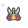 Buy cheap Biker Jacket Design Machine Embroidery Patches Clothes Logo Rose Guitar Patterns from wholesalers