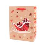 Offset Printing Cardboard Gift Bags 120-300gsm Christmas Pattern With Handles