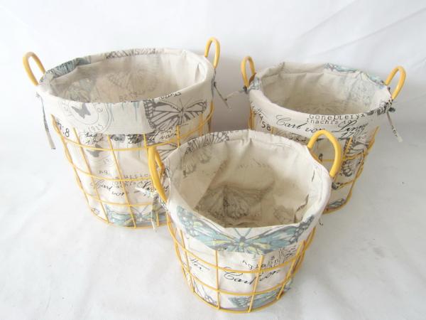 Buy cheap iron laubdry basket with fabri from wholesalers