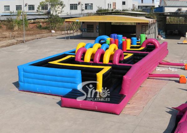 16x6m Kids N Adults Inflatable Maze Obstacle Course With Double Lane For Outdoor