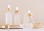 BPA Free Lead Free Round 50ml Glass Dropper Bottles With Bamboo Collar