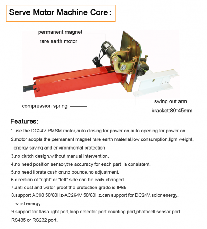 Solor Energy Optional Vehicle Boom Barrier Serve Motor Barrier Gate With Two Fence