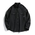 Custom Logo Top Loose Long Sleeve Shirt Tooling Double Pocket Men′s Shirt