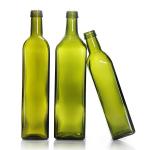 Edible 250ml Marasca Glass Oil Bottle Green Amber With Screw Cap