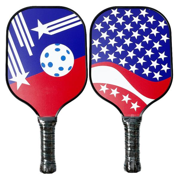 Buy cheap Stars Stripes Pattern Print Carbon Fiber Surface Honeycomb Core Cushion Grip Pickleball Paddle from wholesalers
