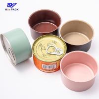 Buy cheap Orange Pink Chicken Tuna Can Packaging D65*34mm Cookie Tin Packaging product