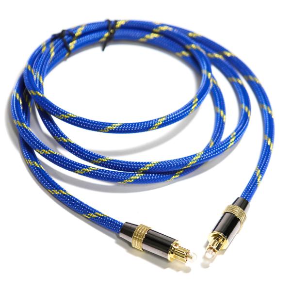 Buy cheap Toslink Didital Optical Cable Plated Golden 4K Port woven Blue Rope Coaxial HiFi sound For Audiophile HiFi 1.2M 2M from wholesalers