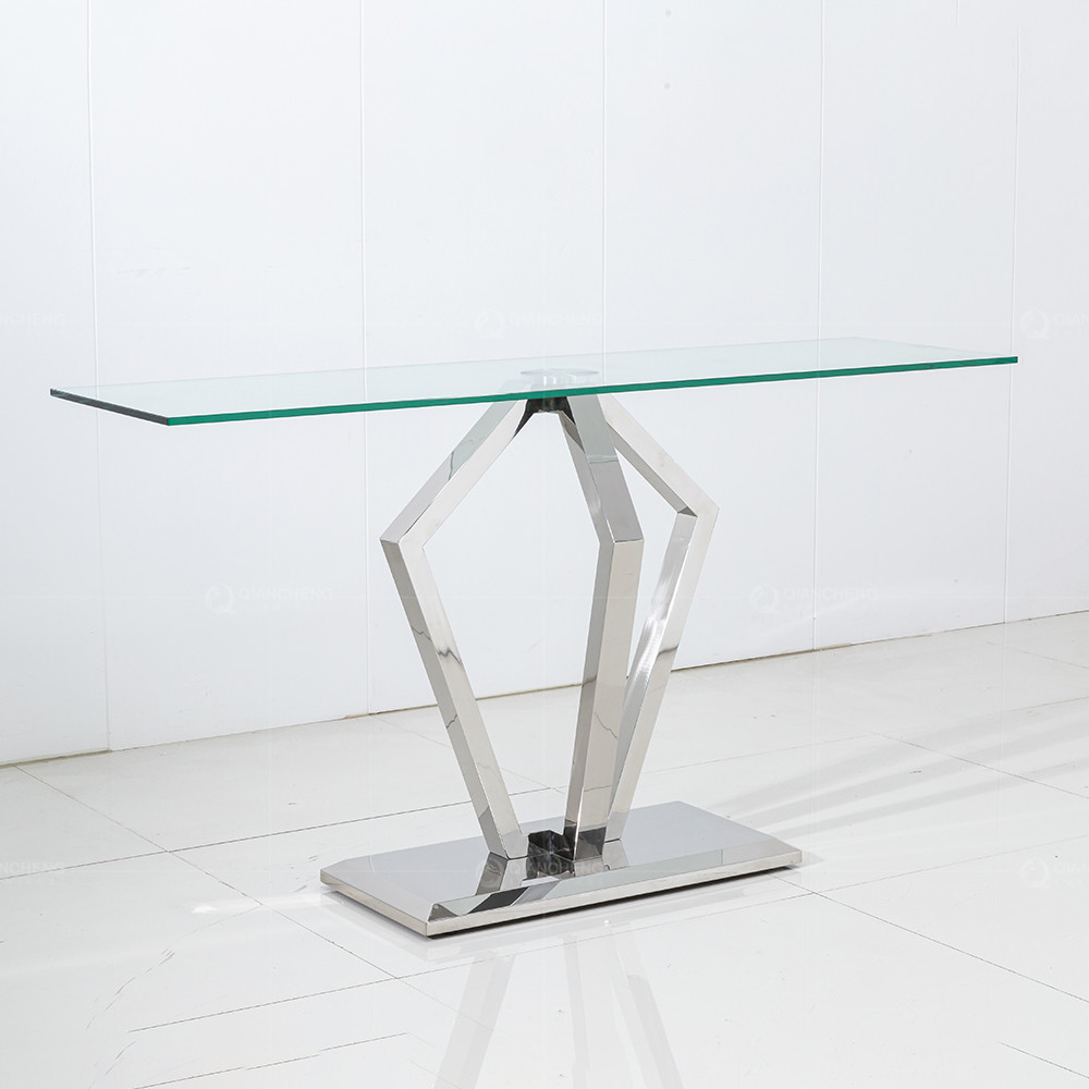 Silver Mirror SS Furniture Console Corner Hallway Table