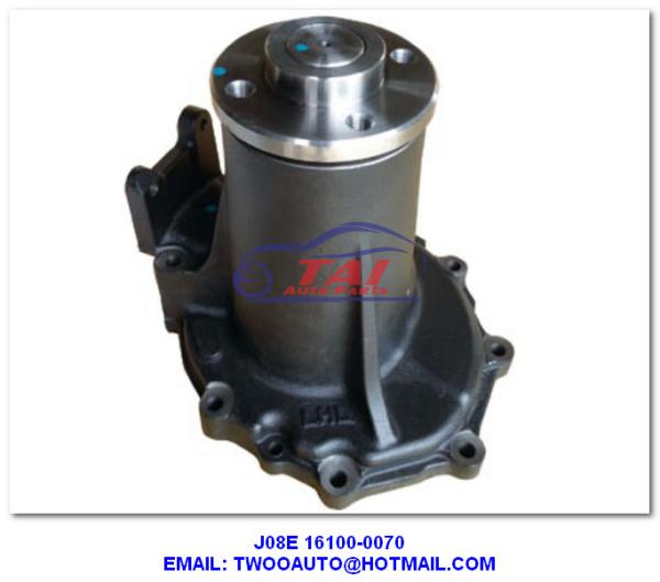 16100-0070 Water Pump Excavator , Excavator Hino J08e Engine Parts 16100-0070