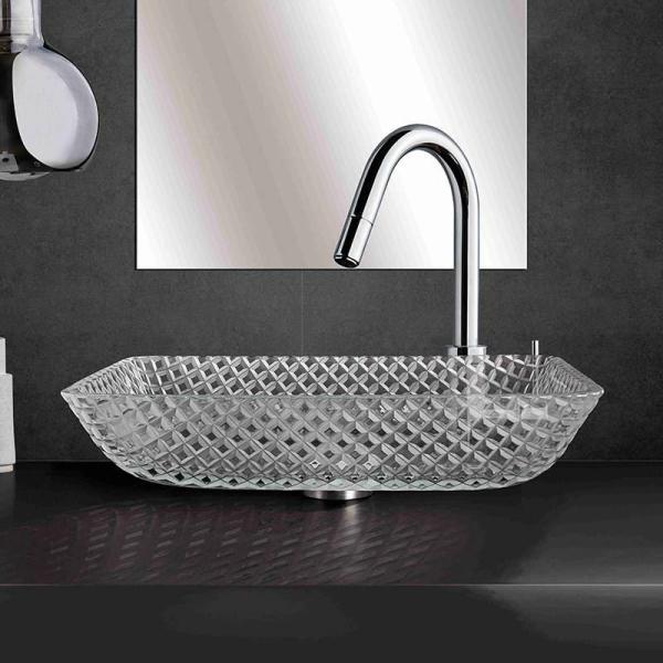 Buy cheap 12mm Thick Square Glass Sink Bowl Lavatory Hotel Super Clear Tempered Glass from wholesalers