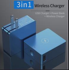 Buy cheap 3 In 1 Power Bank Wireless Phone Charger 4500mAh Capacity PC Material 5V 2A from wholesalers