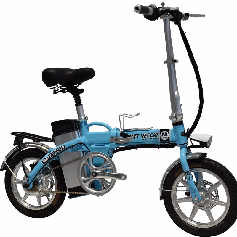 48V 250W Brushless Motor Mini Folding Electric Bike 14 Inch With Compass Rim