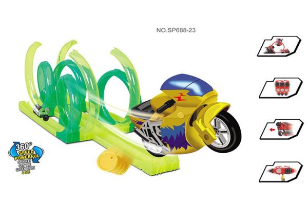 Buy cheap 42 " Inertia Motorcycle Kids Race Track Set High Level 360° Rotation 36 Pcs from wholesalers