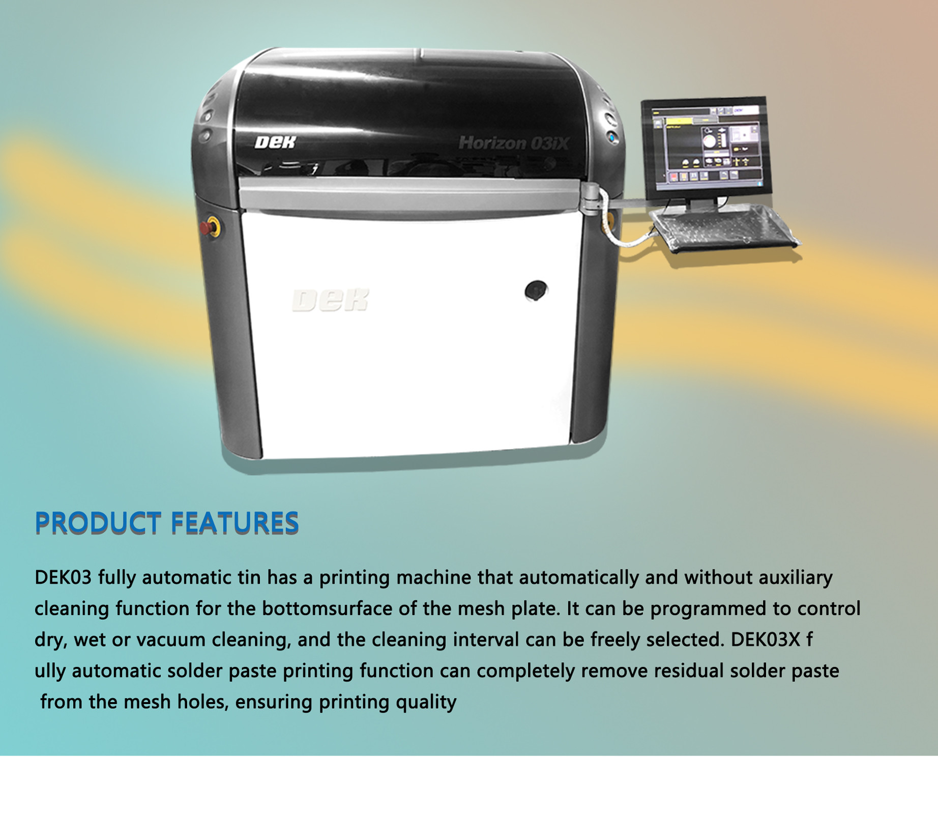 DEK 03iX pcb printing machineOriginal Used Automatic SMT Solder Paste Screen Printer smt stencil printer in SMT Product