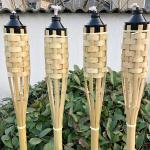 Wicks Covers Natural Bamboo Torch For Garden Lighting, Luau Party