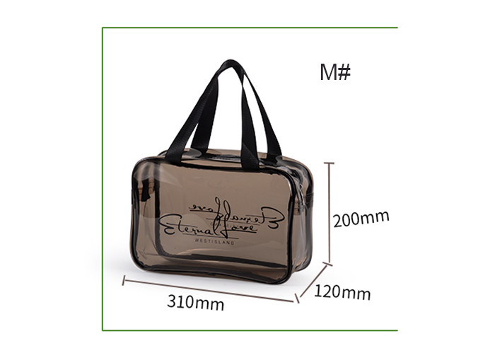 Polyester PVC Cosmetic Bag Separate Bag Design With Heat Seal Sewing Zipper