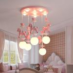 Children bedroom chandeliers modern ins merry-go-round boy girl room chandelier