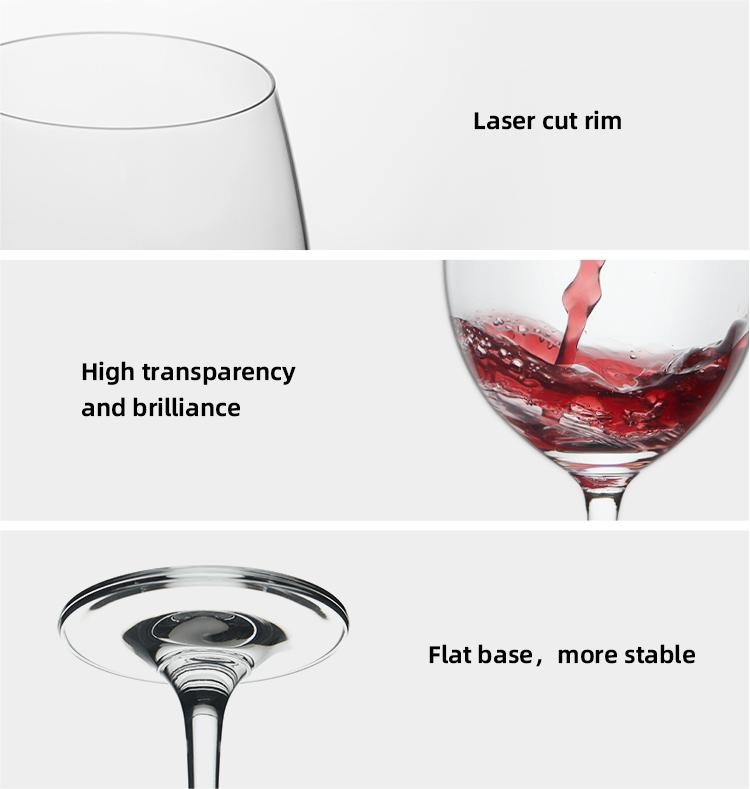 Custom Size Transparent Red White Wine Glasses For Wedding Party