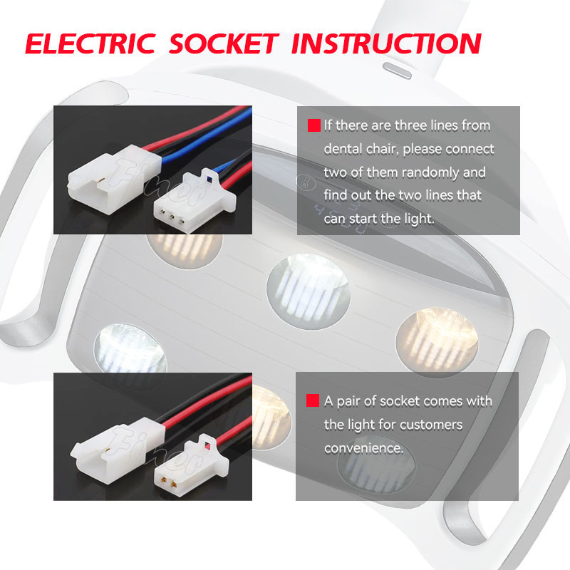 3500-5500K LED Dental Chair Light Removable Shadowless 8 Bulbs