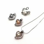 Christmas Valentine's Day Gift! Natural Freshwater Pearl Silver Necklace Charm