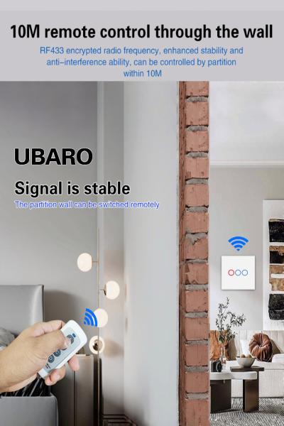 Smart Home White Tempered Glass Panel Wireless Remote Switch Controllable Remote