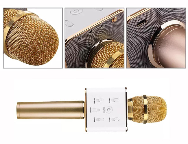 Party Wireless Q7 Karaoke Microphone , Ktv Bluetooth Speaker Microphone