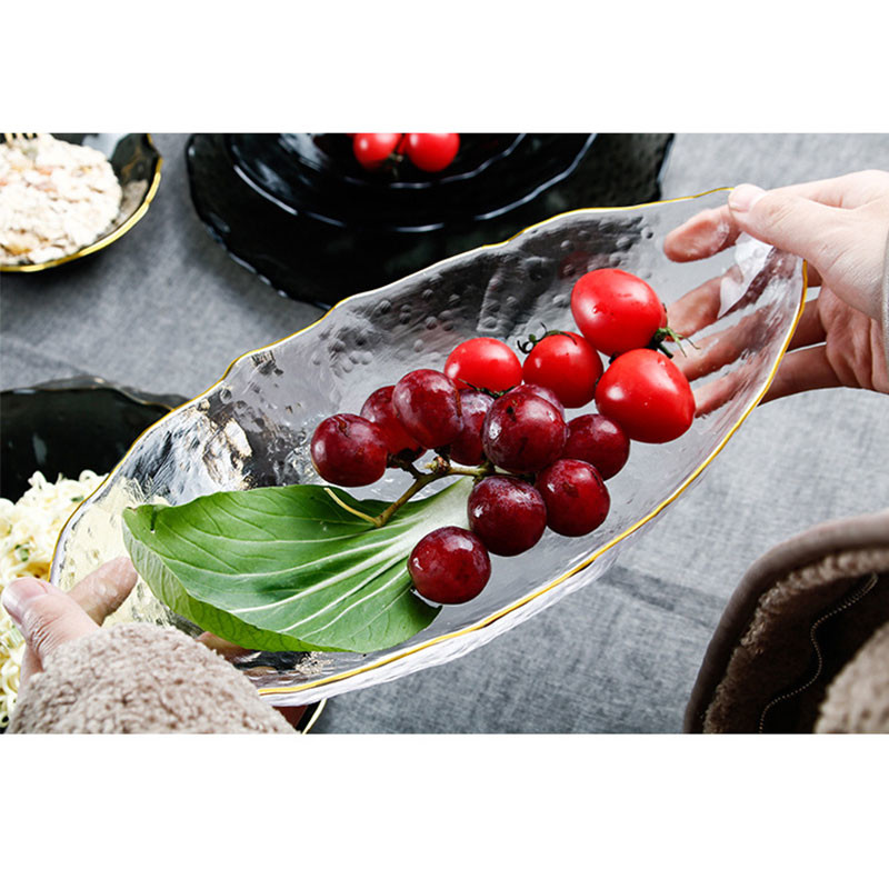 FDA Thick 4mm Irregular Shaped Glass Tableware Set
