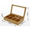 Buy cheap Multifunction Bamboo Storage Box , Wooden Tea Bag Organizer 8 Compartments from wholesalers