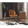 Buy cheap Beautiful Looking Leather Leisure Chair Black Matte Paint Metal Legs Room Decoration from wholesalers