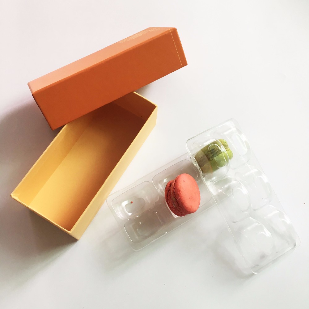 2 Pcs Macaron Printing Paper Gift Box Packing Macarrons Display With Inner Tray