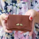 SGS EN17 Ladies Soft Leather Wallet , 11x2x8CM Clutch Coin Purse Metal Buckle