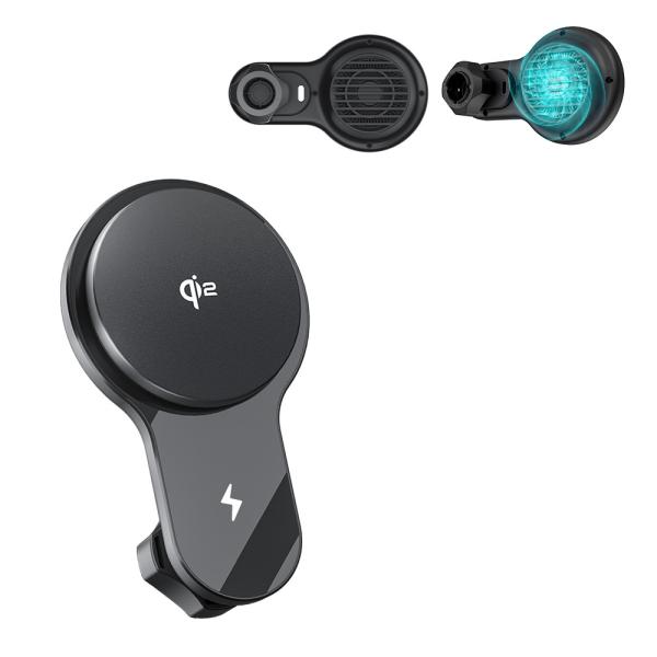 Buy cheap Wireless Charging Car Phone Holder Ultra-Thin Fan Cooling Fast Charging Car Phone Holder With Strong Magnetic Stability from wholesalers