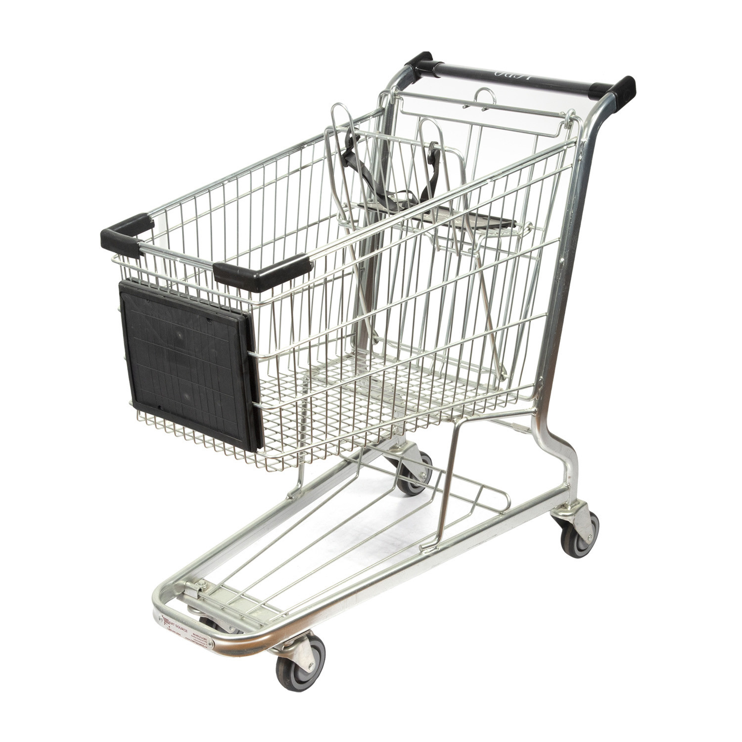 American Style 125L Customized steel Cart Supermarket Shopping Cart With Advertising Board
