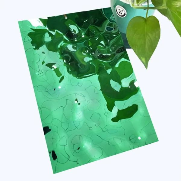 Buy cheap 304 0.6mm thick mirror PVD green color stainless steel sheet water ripple stainless steel ceiling panel from wholesalers