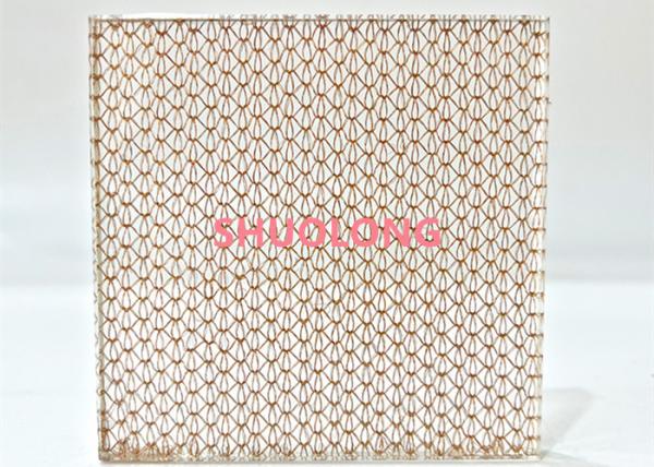 Buy cheap Bronze Glass Laminated Wire Mesh Copper Weave Metal Fabric For Interior Designing from wholesalers