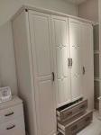 White Color European Contemporary Furniture Four Door Opening Wardrobe With Two