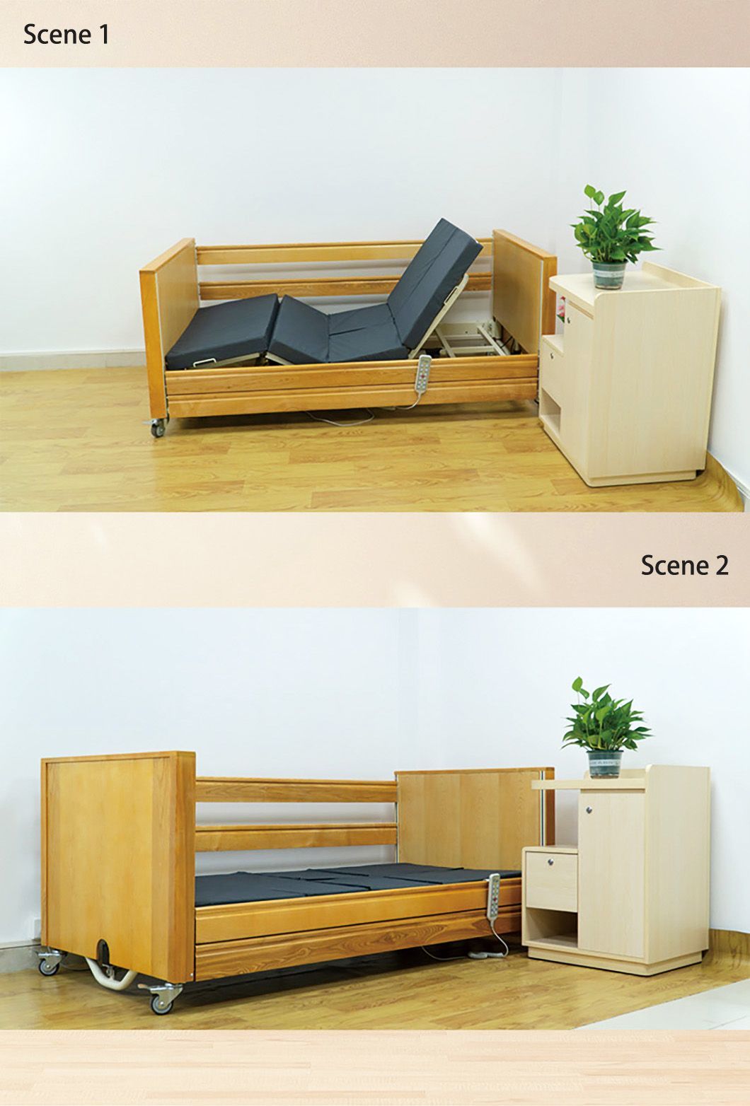 Multi-Functional Electric Nursing Bed for Rehabilitation of Old People&prime;s Homes