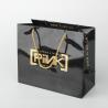 Buy cheap Shiny Paper Shopping Bag Promotional Black Customize Paper Bags With Gold Foil Logo from wholesalers