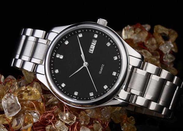 Buy cheap Solid Band Quartz Silver Watch , Men Stainless Steel Designer Watches Water Resistant from wholesalers