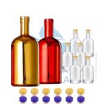 Custom 700ml 750ml Electroplate Gold Silver Vodka Glass Bottle for Beverage