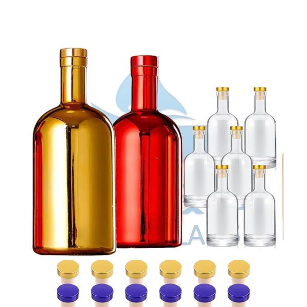 Customized Clear 500ml/750ml Transparency Frosted Glass Bottle for Whiskey Vodka